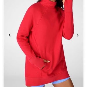 Fabletics Red Back Zip Sweatshirt Special Edition